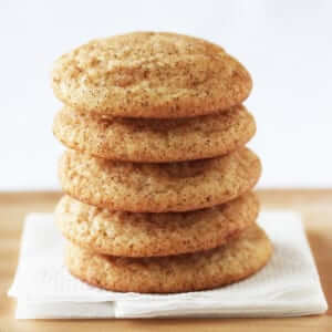 Paleo Snickerdoodle Cookies stacked