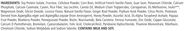 Ingredient list for Herbalife formula-1 drink