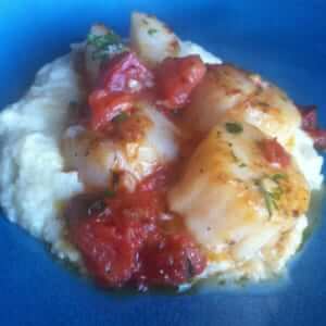 Scallops on Cauliflower Puree