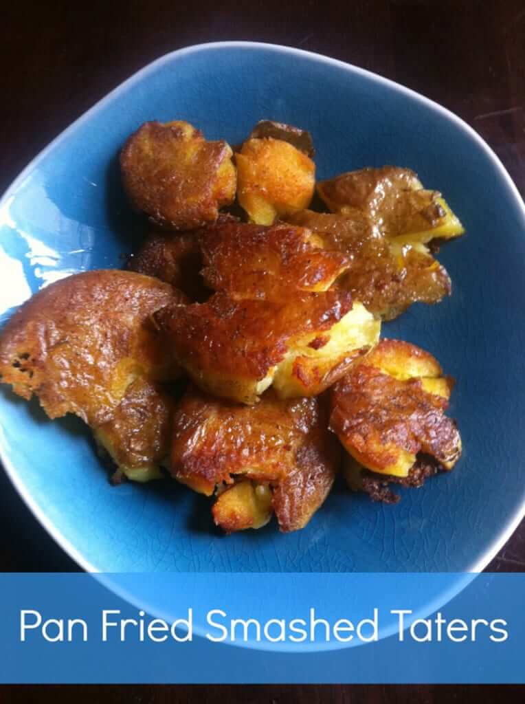 pan-fried smashed potatoes