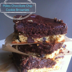 Paleo Chocolate Chip Cookie Brownies - BROOKIES! The best dessert! So gooey and yummy!