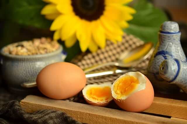 soft boiled egg on a breakfast tray