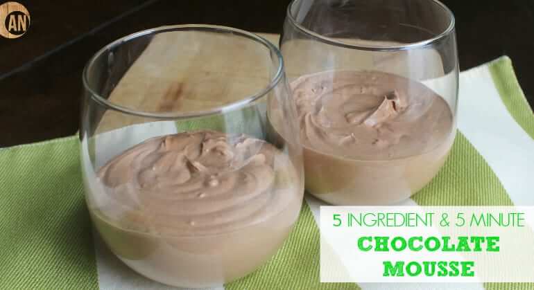 Five Ingredient & Five Minute Chocolate Mousse! This was the easiest dessert to make and is seriously fool proof. Anybody can throw this together and it will come out perfectly.