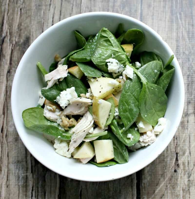 Spinach Apple Blue Cheese Turkey Salad