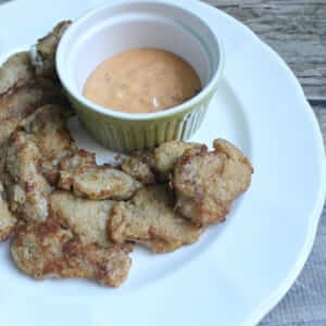 Paleo Fried Oysters on a plate