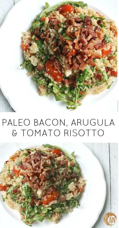 Paleo-BLT-Risotto-Bacon-Arugula-Tomato-