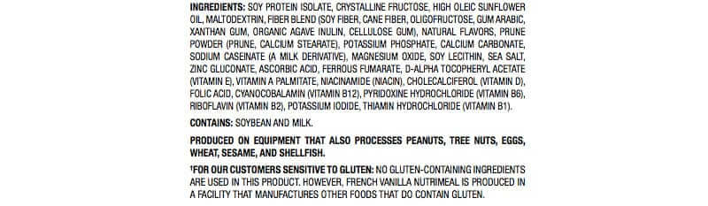 ingredient list of usana vanilla nutrimeal