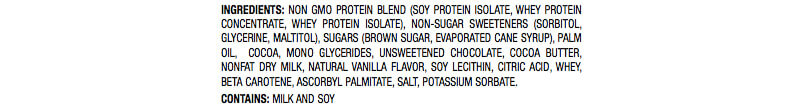 ingredient list for usana fudge delite