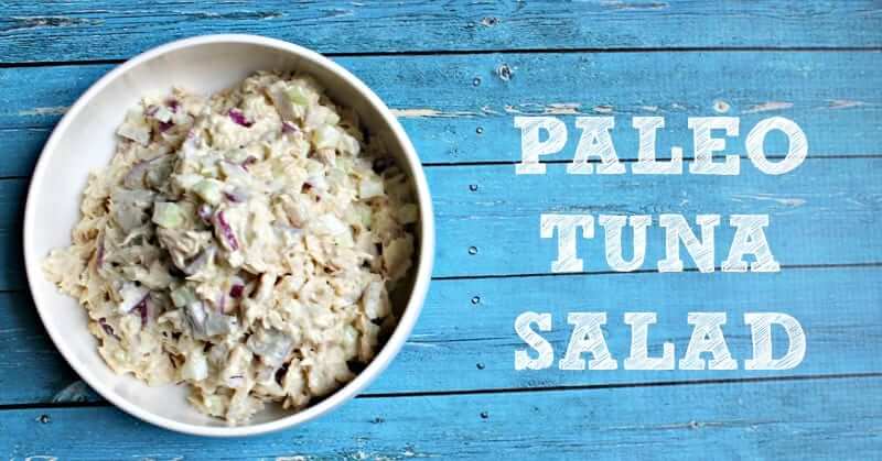 Paleo Tuna Salad in a white bowl
