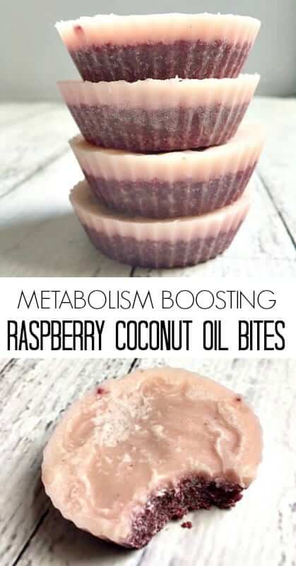 Metabolism Boosting Raspberry Coconut Oil Bites - these are a healthy treat that improve gut function and boost energy too!