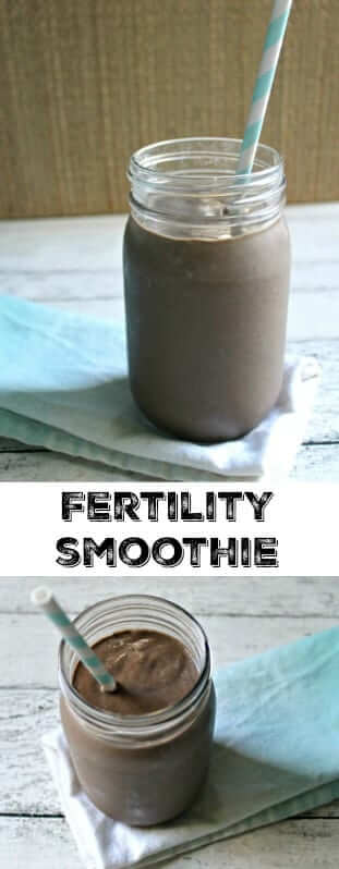 This fertility smoothie with maca, collagen, spinach, kale, and eggs packs a ton of nutrients into one easy drink. If you're trying to get pregnant, drink this smoothie daily for all the necessary baby nutrients! #fertility, #pregnancy