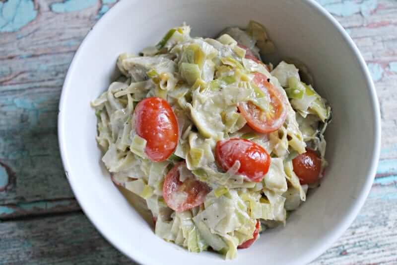 Creamy Artichoke, Leek and Tomato Side Dish Ancestral Nutrition
