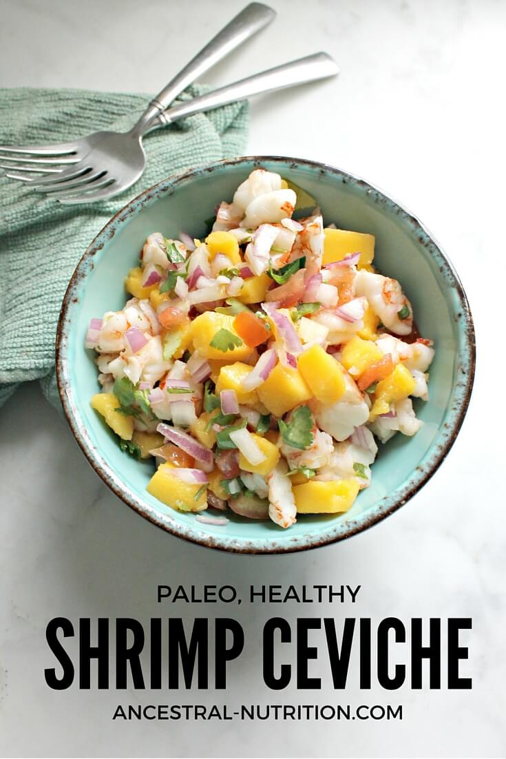 Shrimp Ceviche - this meal is paleo, gluten-free, super healthy and comes together in under ten minutes! Perfect for lunch or dinner.