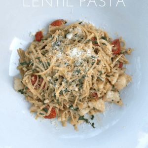 Caprese Shrimp Lentil Pasta