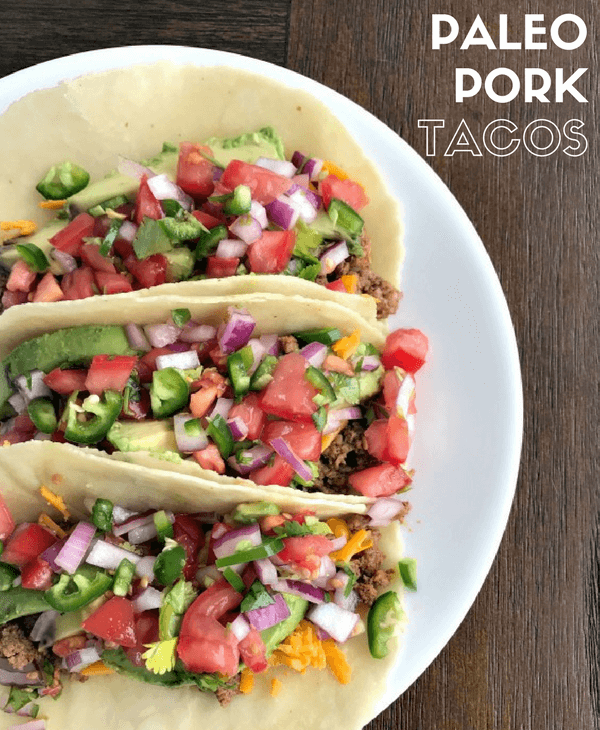 These paleo pork tacos taste just like those from your favorite taco joint but are way cheaper and way healthier! The perfect easy tacos recipe for Taco Tuesday! #paleo, #tacotuesday