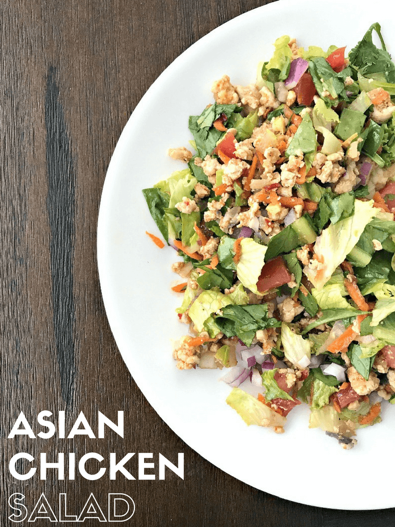 This Asian Chicken Salad is an incredibly healthy, nutrient dense and filling meal. It’s loaded with vitamins and minerals, antioxidants, fiber and protein. Perfect for healthy / clean eating meal prep! #cleaneating, #chickensalad