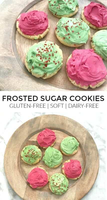 Gluten-free Frosted Sugar Cookies - these taste like a decadent holiday treat except they’re gluten-free, dairy-free and sweetened with honey. #christmascookies, #glutenfree