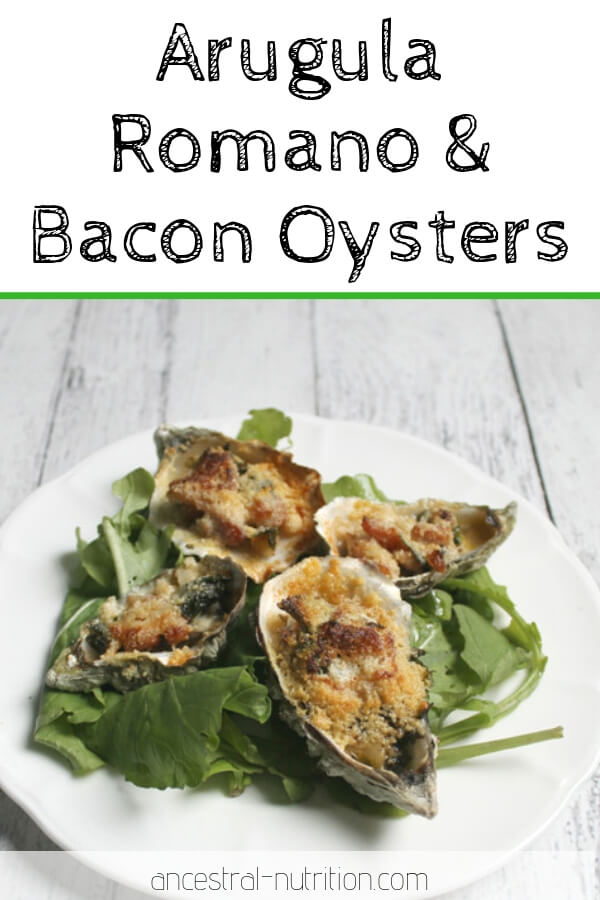 These Arugula Romano & Bacon Oysters are a super healthy light meal or appetizer! Yep, oysters, my friends, are a superfood. Not a bullshit superfood like chia seeds. I’m talking real-deal, ancestral superfood. Oysters are loaded with zinc, which helps boost the immune system #appetizers #healthyrecipes