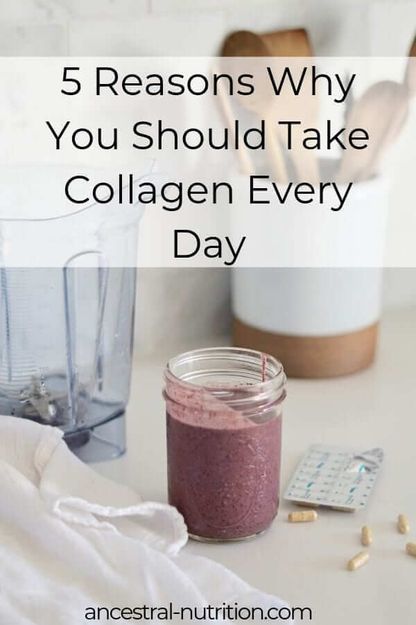 Five Reasons You Should Take Collagen Everyday - great for gut healing, bone health, reducing cellulite and wrinkles and it boosts hair and nail growth! #collagen #beauty #supplements #healthyliving