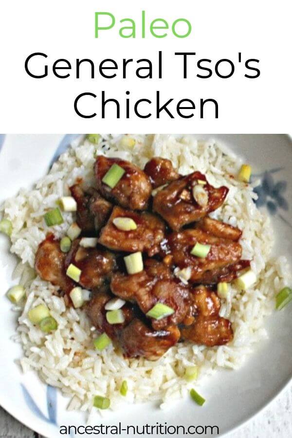 Paleo General Tso's Chicken - craving takeout? Make this easy chicken dinner instead! It's healthy, gluten-free, Chinese food that's perfect for dinner or as leftovers for lunch! #paleorecipes #chicken