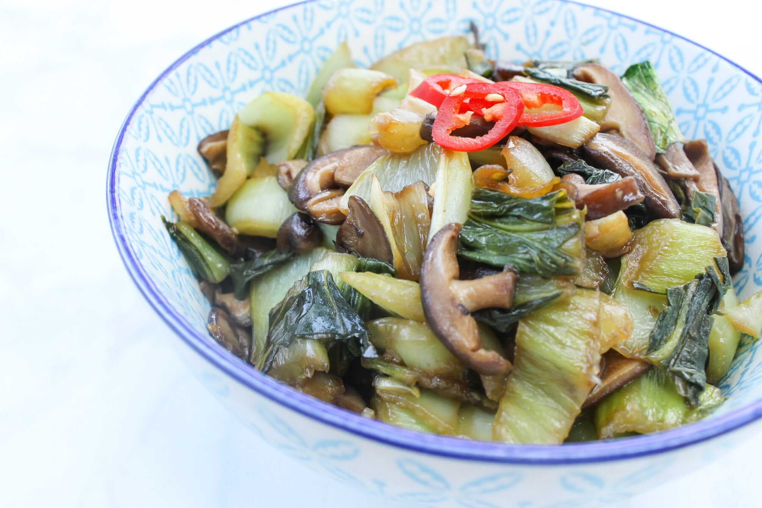 Bok Choy + Shiitake Mushroom Keto StirFry (Paleo, & GlutenFree