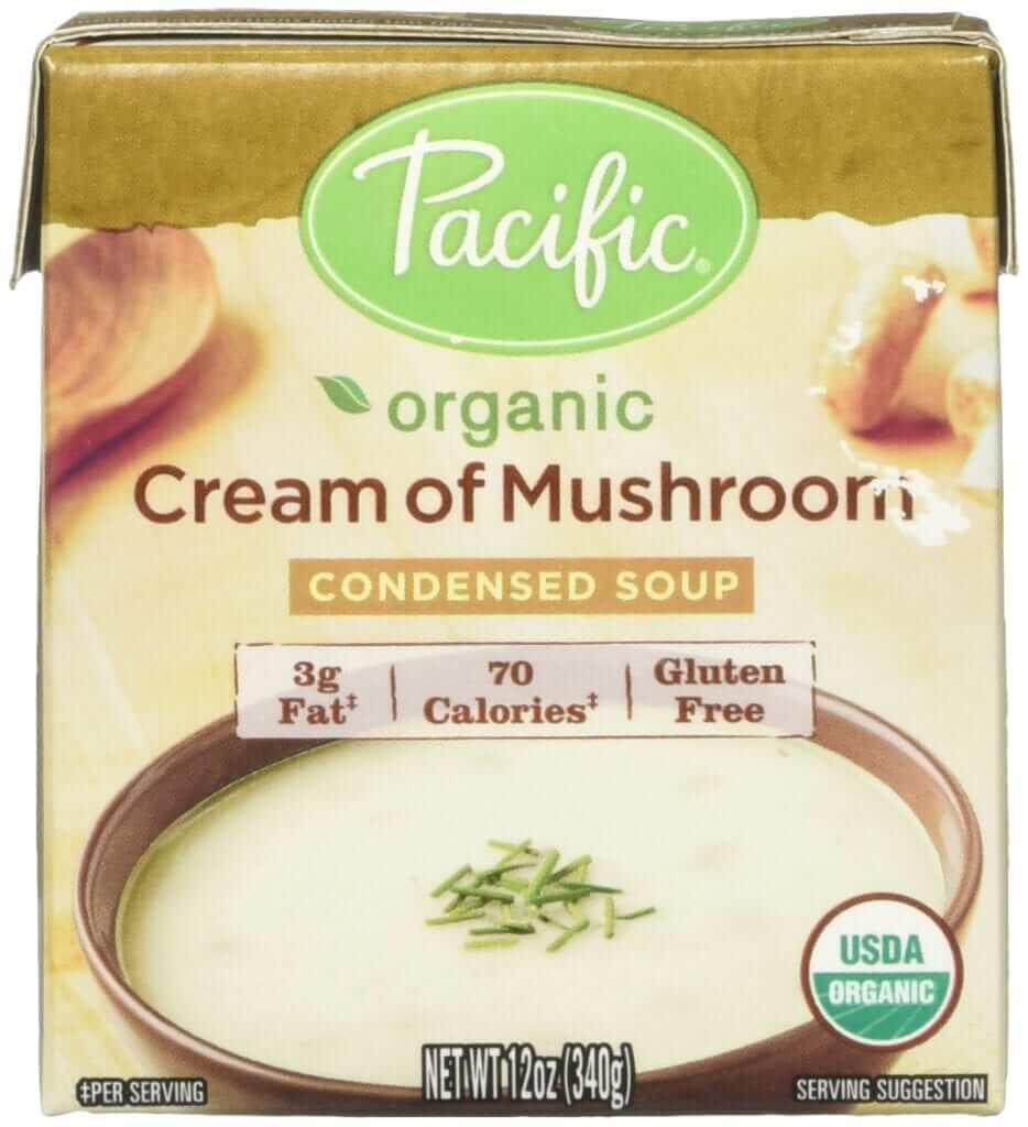 a pack of organic cream of mushroom soup 