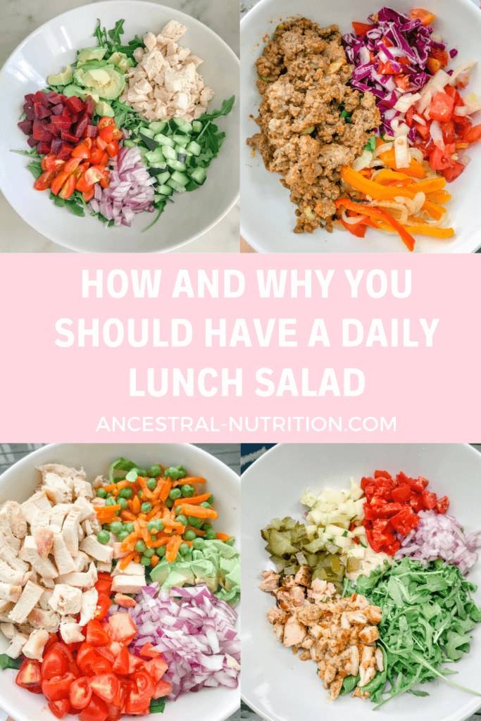 Is eating a salad for lunch everyday healthy? Here's the low down on lunch salads plus healthy lunch salad ideas that are quick and easy to make ahead. #lunchsalad #mealprep #diet #weightloss #nutrition