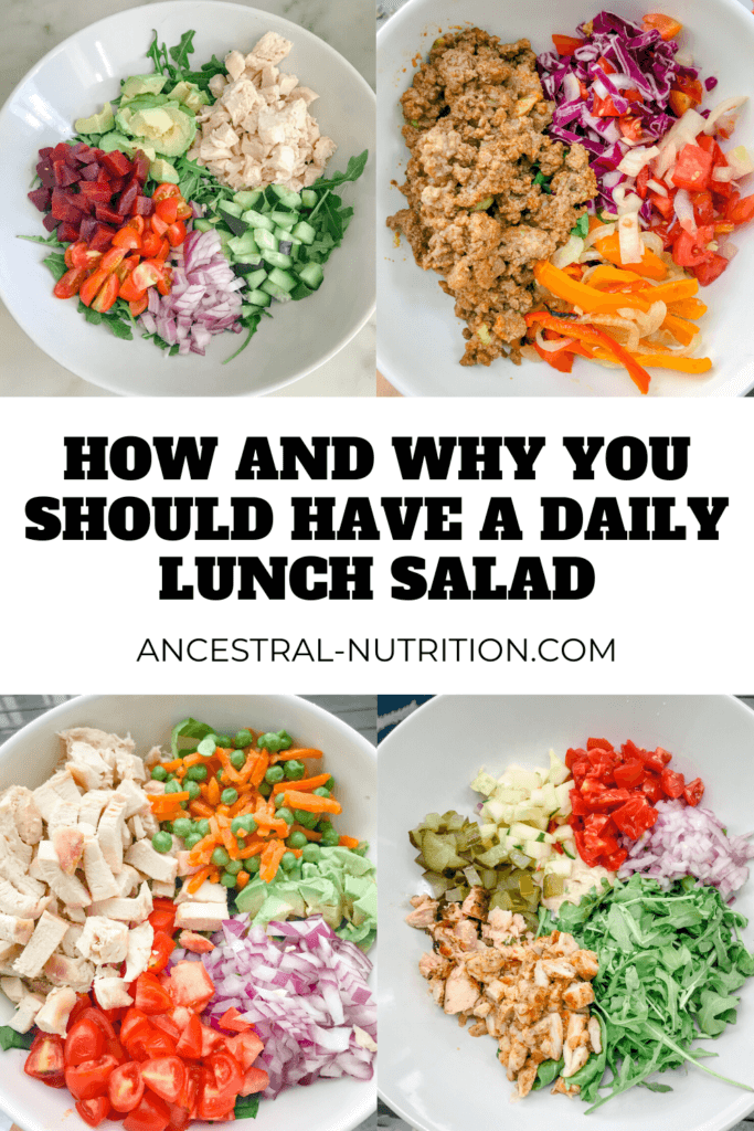 Is eating a salad for lunch everyday healthy? Here's the low down on lunch salads plus healthy lunch salad ideas that are quick and easy to make ahead. #lunchsalad #mealprep #diet #weightloss #nutrition