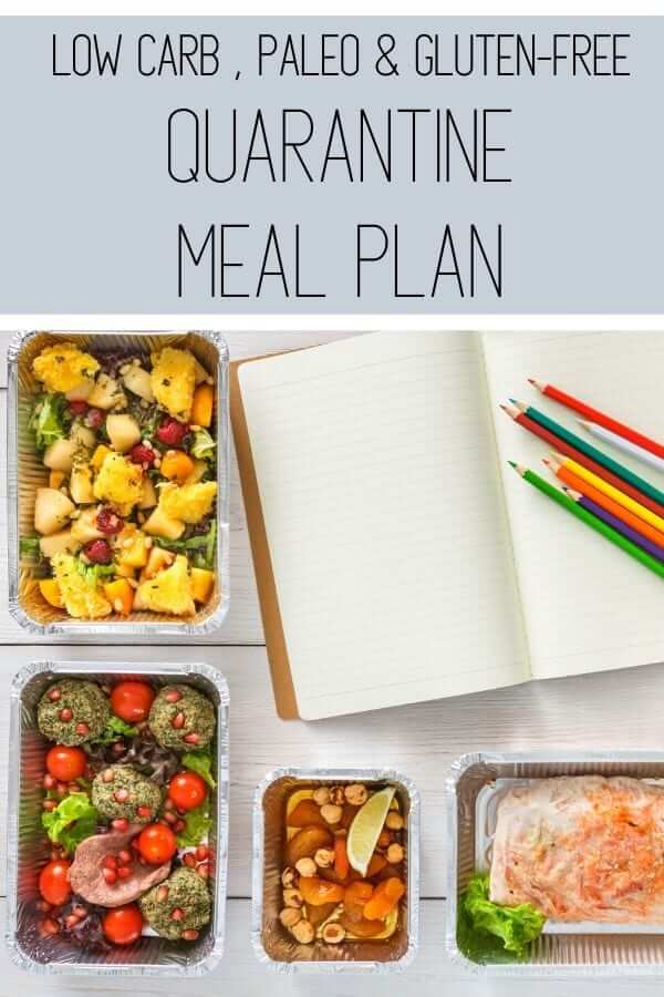 This quarantine is the perfect time to stay home, cook healthy meals and boost your immune system with nutritious food! Start with this healthy quarantine meal plan with recipe ideas for breakfast, lunch and dinner - all family friendly, low-carb, gluten-free and paleo #mealplan #diet #nutrition #quarantine #mealprep
