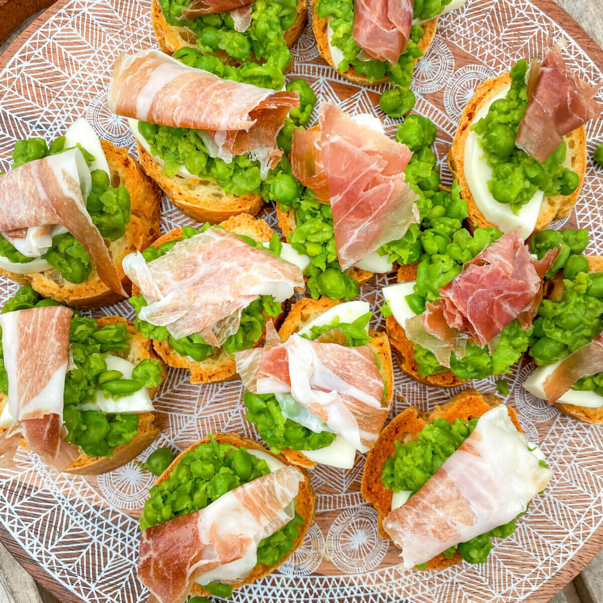 GlutenFree Spring Pea & Prosciutto Crostini Ancestral Nutrition